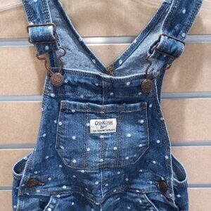 Osh Kosh B'Gosh Girls Polka Dot Jean Bib Overalls Size 3T